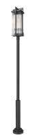 Three Light Outdoor Post Mount by Z-Lite - Fortis Collection, Sand Black Finish - 5031PHXLR-5010P-BK