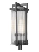 Three Light Outdoor Post Mount by Z-Lite - Fortis Collection, Sand Black Finish - 5031PHXLR-BK