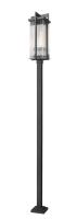 Three Light Outdoor Post Mount by Z-Lite - Fortis Collection, Sand Black Finish - 5031PHXLS-536P-BK