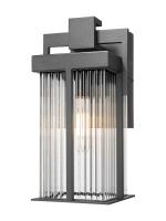 One Light Outdoor Wall Mount by Z-Lite - Fortis Collection, Sand Black Finish - 5031S-BK