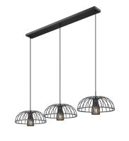 Three Light Linear Chandelier by Z-Lite - Valencia Collection, Matte Black Finish - 623P16-3L-MB