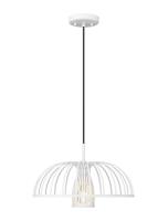 One Light Pendant by Z-Lite - Valencia Collection, Texture White Finish - 623P16-TXWH