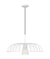 One Light Pendant by Z-Lite - Valencia Collection, Texture White Finish - 623P24-TXWH