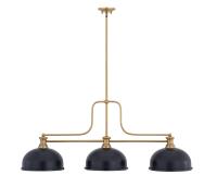 Three Light Billiard by Z-Lite - Melange Collection, Heritage Brass Finish - 725-3HBR-D12MB