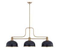 Three Light Billiard by Z-Lite - Melange Collection, Heritage Brass Finish - 725-3HBR-D12MB+HBR