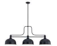 Three Light Billiard by Z-Lite - Melange Collection, Matte Black Finish - 725-3MB-D12MB
