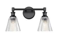 Two Light Vanity by Z-Lite - Auden Collection, Matte Black Finish - 7704-2V-MB