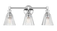Three Light Vanity by Z-Lite - Auden Collection, Chrome Finish - 7704-3V-CH