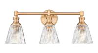 Three Light Vanity by Z-Lite - Auden Collection, Modern Gold Finish - 7704-3V-MGLD