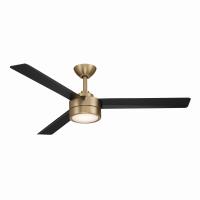 52" Ceiling Fan by Minka Aire - Roto Collection, Brushed Brass Finish - F535L-BBR/CL