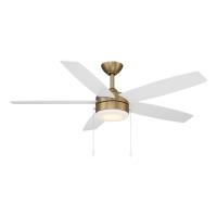 52" Ceiling Fan by Minka Aire - Airetor Collection, Brushed Brass Finish - F673L-BBR/ALW