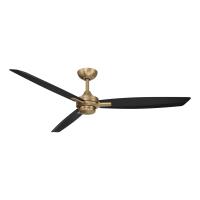60" Ceiling Fan by Minka Aire - Rudolph Collection, Brushed Brass Finish - F728-BBR/CL