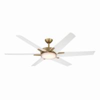 65" Ceiling Fan by Minka Aire - Deco Collection, Heritage Brass Finish - F866L-HBR/ALW