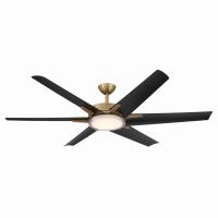 65" Ceiling Fan by Minka Aire - Deco Collection, Heritage Brass Finish - F866L-HBR/CL