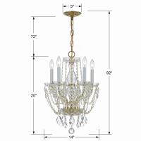 Five Light Mini Chandelier by Crystorama - Traditional Crystal Collection, Polished Brass Finish - 1129-PB-CL-MWP