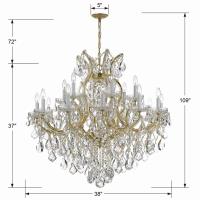 19 Light Chandelier by Crystorama - Maria Theresa Collection, Gold Finish - 4418-GD-CL-S