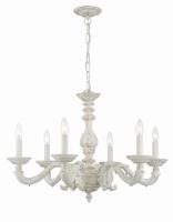 Six Light Chandelier by Crystorama - Paris Market Collection, Antique White Finish - 5126-AW
