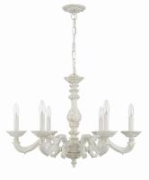 Six Light Chandelier by Crystorama - Paris Market Collection, Antique White Finish - 5126-AW