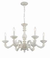 Six Light Chandelier by Crystorama - Paris Market Collection, Antique White Finish - 5126-AW