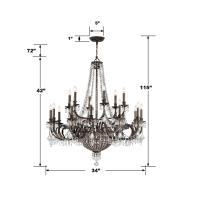 23 Light Chandelier by Crystorama - Vanderbilt Collection, English Bronze Finish - 5169-EB-CL-MWP