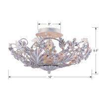 Six Light Semi Flush Mount by Crystorama - Paris Market Collection, Antique White Finish - 5316-AW