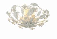 Six Light Semi Flush Mount by Crystorama - Paris Market Collection, Antique White Finish - 5316-AW