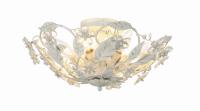 Six Light Semi Flush Mount by Crystorama - Paris Market Collection, Antique White Finish - 5316-AW