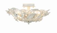 Six Light Semi Flush Mount by Crystorama - Paris Market Collection, Antique White Finish - 5316-AW