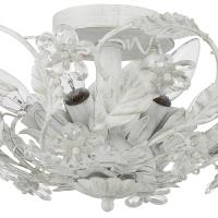Six Light Semi Flush Mount by Crystorama - Paris Market Collection, Antique White Finish - 5316-AW