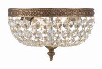 Two Light Flush Mount by Crystorama - Waltham Collection, Olde Brass Finish - 710-OB-CL-MWP