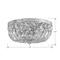 Three Light Flush Mount by Crystorama - Waltham Collection, Polished Chrome Finish - 714-CH-CL-MWP