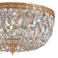 Three Light Flush Mount by Crystorama - Waltham Collection, Olde Brass Finish - 714-OB-CL-MWP