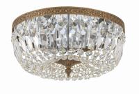 Three Light Flush Mount by Crystorama - Waltham Collection, Olde Brass Finish - 714-OB-CL-MWP