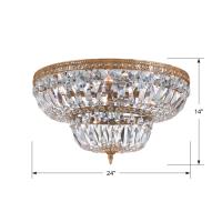 Six Light Flush Mount by Crystorama - Waltham Collection, Olde Brass Finish - 724-OB-CL-MWP