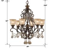 Six Light Chandelier by Crystorama - Norwalk Collection, Bronze Umber Finish - 7516-BU-GT-MWP