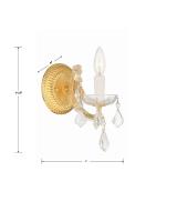 One Light Wall Sconce by Crystorama - Maria Theresa Collection, Gold Finish - 4471-GD-CL-MWP