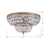Four Light Flush Mount by Crystorama - Waltham Collection, Olde Brass Finish - 718-OB-CL-MWP