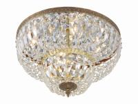 Four Light Flush Mount by Crystorama - Waltham Collection, Olde Brass Finish - 718-OB-CL-MWP