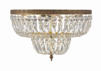 Four Light Flush Mount by Crystorama - Waltham Collection, Olde Brass Finish - 718-OB-CL-MWP