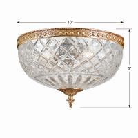 Two Light Flush Mount by Crystorama - Radley Collection, Olde Brass Finish - 117-10-OB