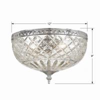 Three Light Flush Mount by Crystorama - Radley Collection, Polished Chrome Finish - 117-12-CH