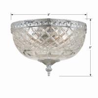 Two Light Flush Mount by Crystorama - Radley Collection, Polished Chrome Finish - 117-8-CH