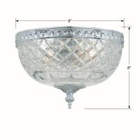 Two Light Flush Mount by Crystorama - Radley Collection, Polished Chrome Finish - 117-8-CH