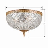 Two Light Flush Mount by Crystorama - Radley Collection, Olde Brass Finish - 117-8-OB