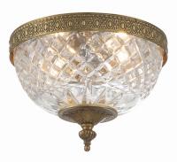 Two Light Flush Mount by Crystorama - Radley Collection, Olde Brass Finish - 117-8-OB