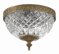 Two Light Flush Mount by Crystorama - Radley Collection, Olde Brass Finish - 117-8-OB