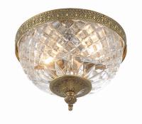 Two Light Flush Mount by Crystorama - Radley Collection, Olde Brass Finish - 117-8-OB
