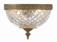 Two Light Flush Mount by Crystorama - Radley Collection, Olde Brass Finish - 117-8-OB