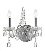 Two Light Wall Sconce by Crystorama - Imperial Collection, Polished Chrome Finish - 3222-CH-CL-MWP