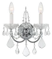 Two Light Wall Sconce by Crystorama - Imperial Collection, Polished Chrome Finish - 3222-CH-CL-MWP